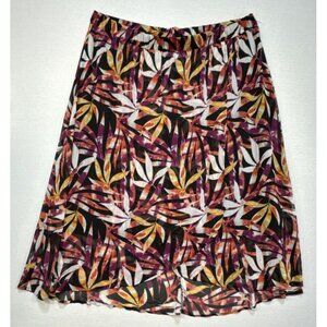 Catherines Womens Flowy Maxi Skirt 2x 22/24 Colorful Floral Faux Wrap Sheer